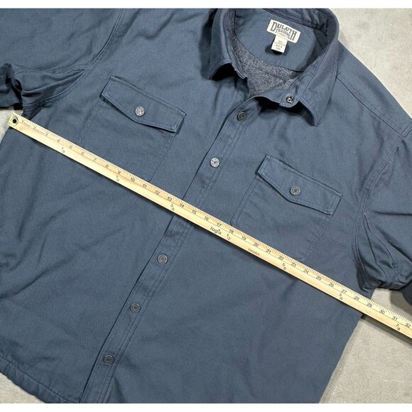 Duluth Trading Heavyweight Canvas Jacket Mens 3XL Fleece Lined Work Shirt Snap - Picture 8 of 12